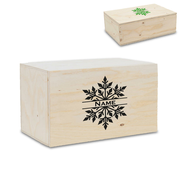 Wooden Christmas Eve Box with Snowflake Design - The Gift Cabin UK