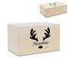 Wooden Christmas Eve Box with Reindeer Antlers Design - The Gift Cabin UK