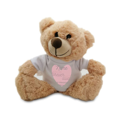 Soft Light Brown Teddy Bear Toy with T-shirt with Forever My Always Design - The Gift Cabin UK