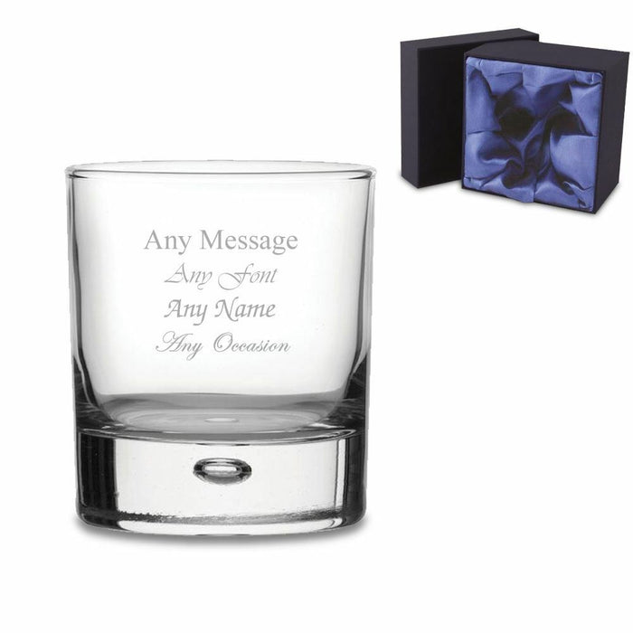 Engraved Bubble Whisky Tumbler with Premium Satin Lined Gift Box - The Gift Cabin UK