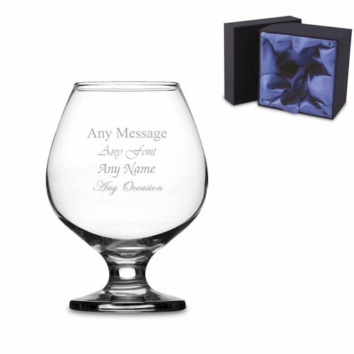 Engraved Brandy Cognac Glass with Premium Satin Lined Gift Box - The Gift Cabin UK