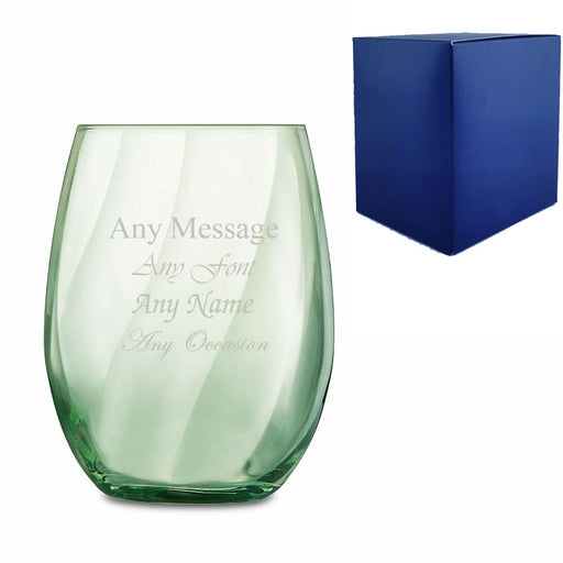 Engraved Green Arpege Tumbler Cocktail Glass - The Gift Cabin UK