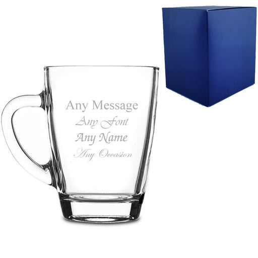 Engraved 300ml Glass Coffee Cup - The Gift Cabin UK