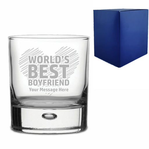 Engraved Whisky Tumbler with World's Best Boyfriend Design - The Gift Cabin UK