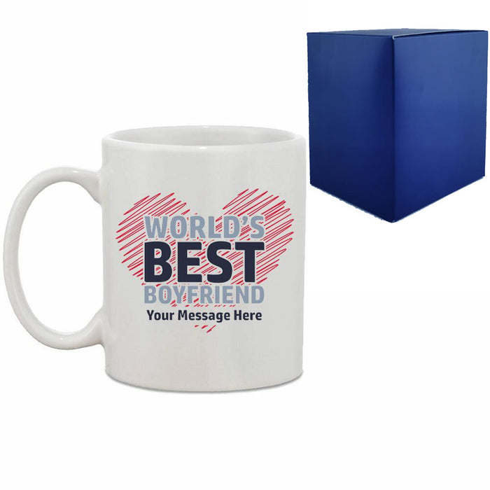 Printed Hot Drinks Mug with World's Best Boyfriend Design - The Gift Cabin UK