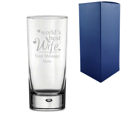 Engraved Cocktail Hiball Glass with World's Best Wife Design - The Gift Cabin UK