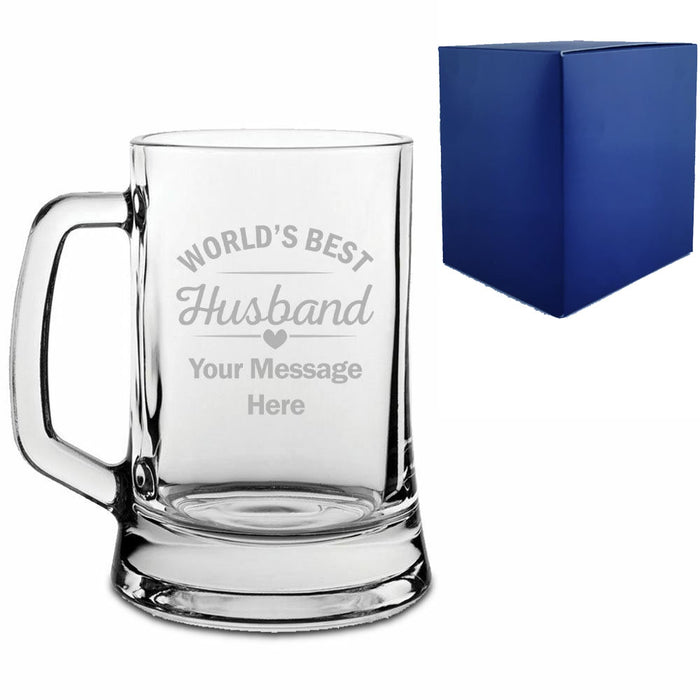 Engraved Tankard Beer Mug with World's Best Husband Design - The Gift Cabin UK