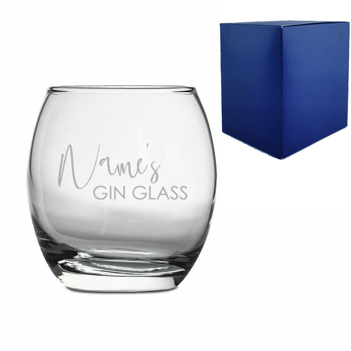 Engraved Tondo Tumbler with Name's Gin Glass Design - The Gift Cabin UK