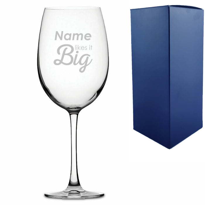 Engraved Giant Wine Glass with Name likes it Big Design - The Gift Cabin UK