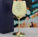 Engraved Gold Metal Wine Glass - The Gift Cabin UK