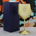 Engraved Matte Gold Metal Wine Glass - The Gift Cabin UK