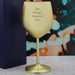 Engraved Matte Gold Metal Wine Glass - The Gift Cabin UK