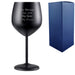 Engraved Matte Black Metal Wine Glass - The Gift Cabin UK