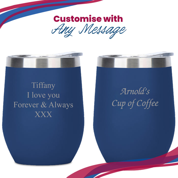 Engraved Dark Blue Insulated Travel Cup - The Gift Cabin UK