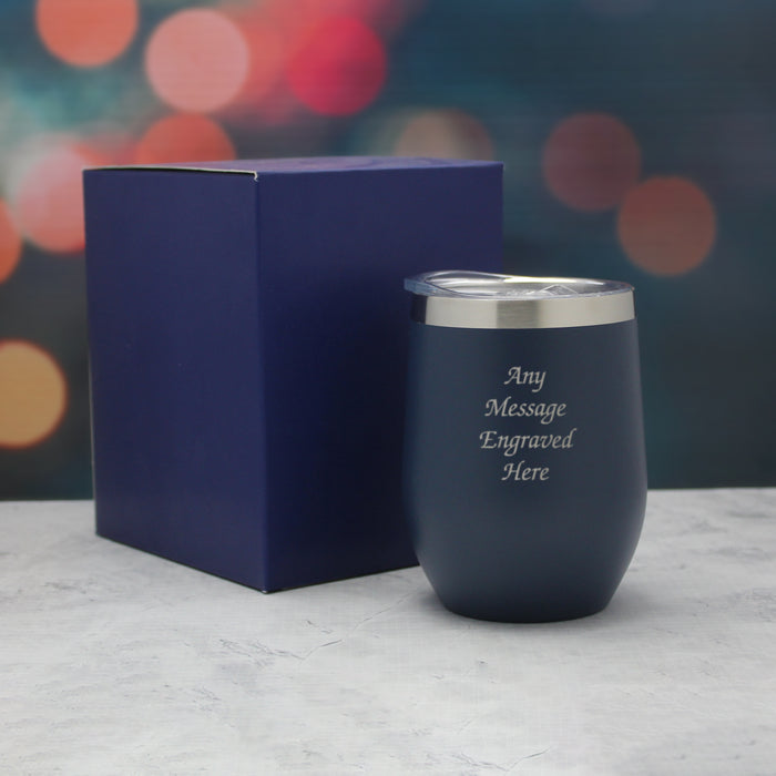 Engraved Dark Blue Insulated Travel Cup - The Gift Cabin UK