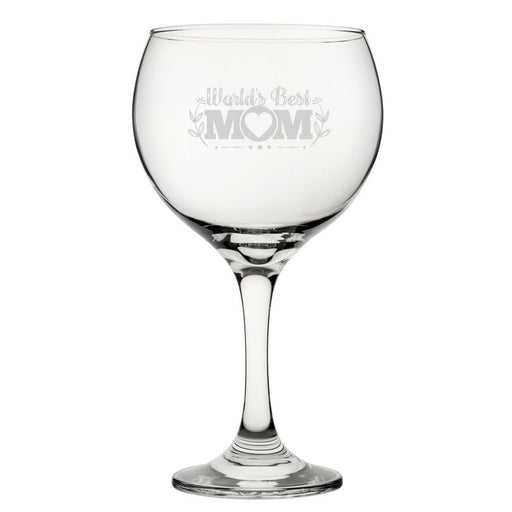 World's Best Mum - Engraved Novelty Gin Balloon Cocktail Glass - The Gift Cabin UK