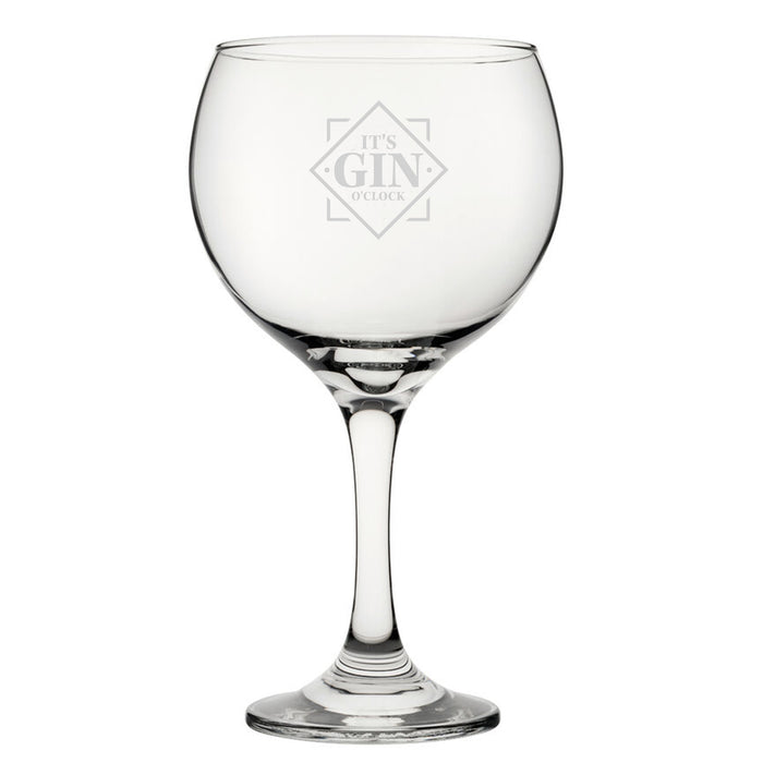 It's Gin O'Clock - Engraved Novelty Gin Balloon Cocktail Glass - The Gift Cabin UK