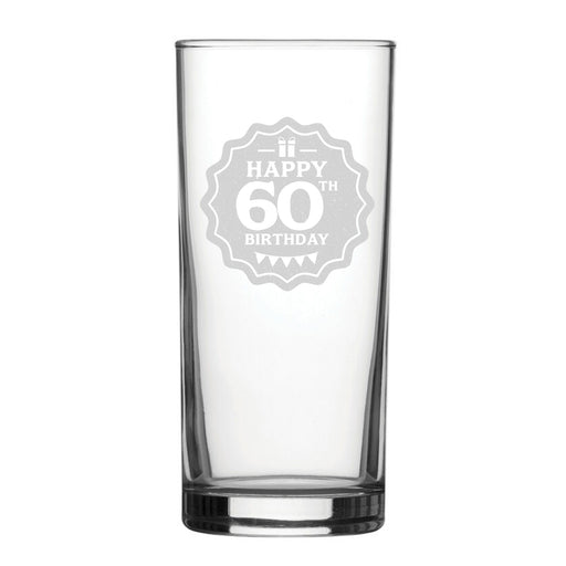 Happy 60th Birthday - Engraved Novelty Hiball Glass - The Gift Cabin UK