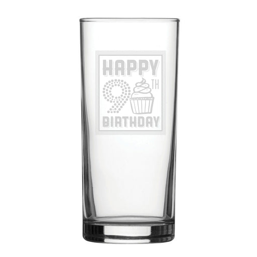 Happy 90th Birthday - Engraved Novelty Hiball Glass - The Gift Cabin UK