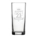 Happy 21st Birthday Cake Design - Engraved Novelty Hiball Glass - The Gift Cabin UK