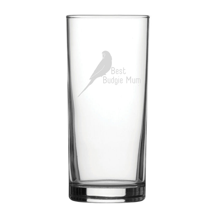 Best Budgie Dad - Engraved Novelty Hiball Glass Image 2