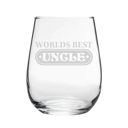 World's Best Uncle - Engraved Novelty Stemless Wine Gin Tumbler - The Gift Cabin UK