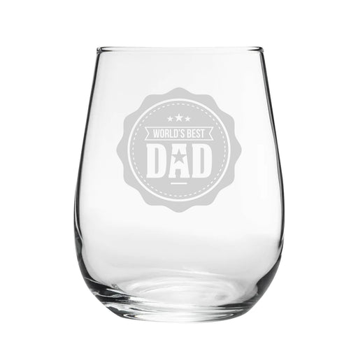 World's Best Dad - Engraved Novelty Stemless Wine Gin Tumbler - The Gift Cabin UK