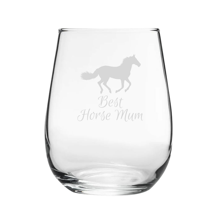 Best Horse Dad - Engraved Novelty Stemless Wine Gin Tumbler Image 2