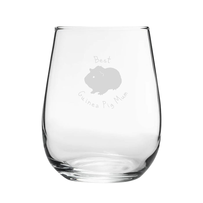 Best Guinea Pig Dad - Engraved Novelty Stemless Wine Gin Tumbler Image 2