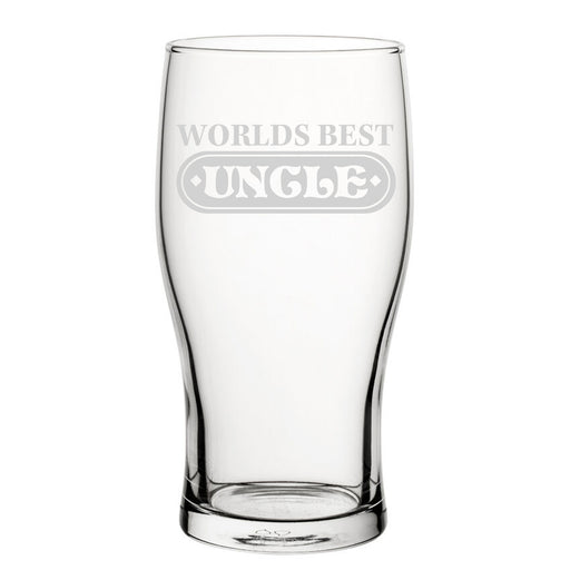 World's Best Uncle - Engraved Novelty Tulip Pint Glass - The Gift Cabin UK