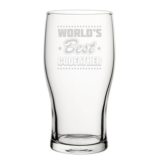 World's Best Godfather - Engraved Novelty Tulip Pint Glass - The Gift Cabin UK