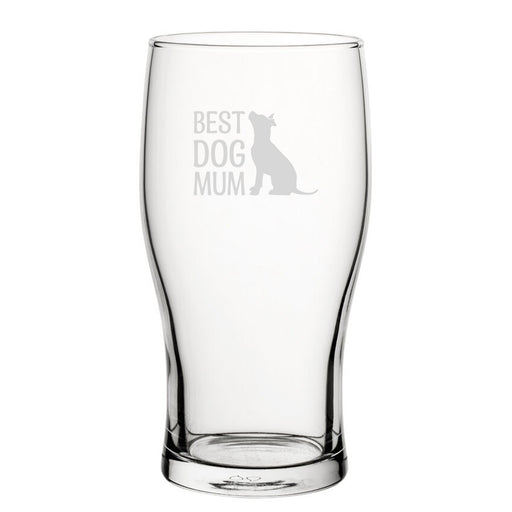 Best Dog Mum - Engraved Novelty Tulip Pint Glass Image 2