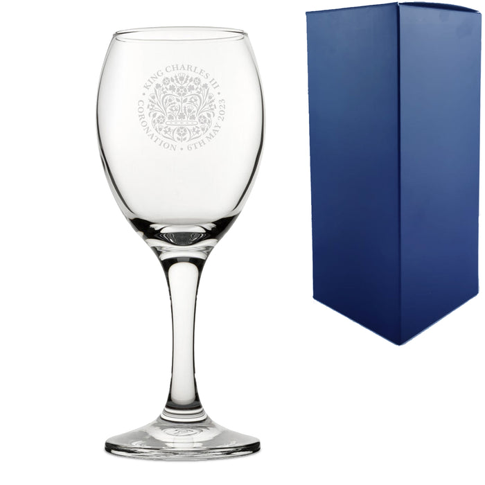 Engraved Commemorative Coronation of the King White Wine Glass - The Gift Cabin UK