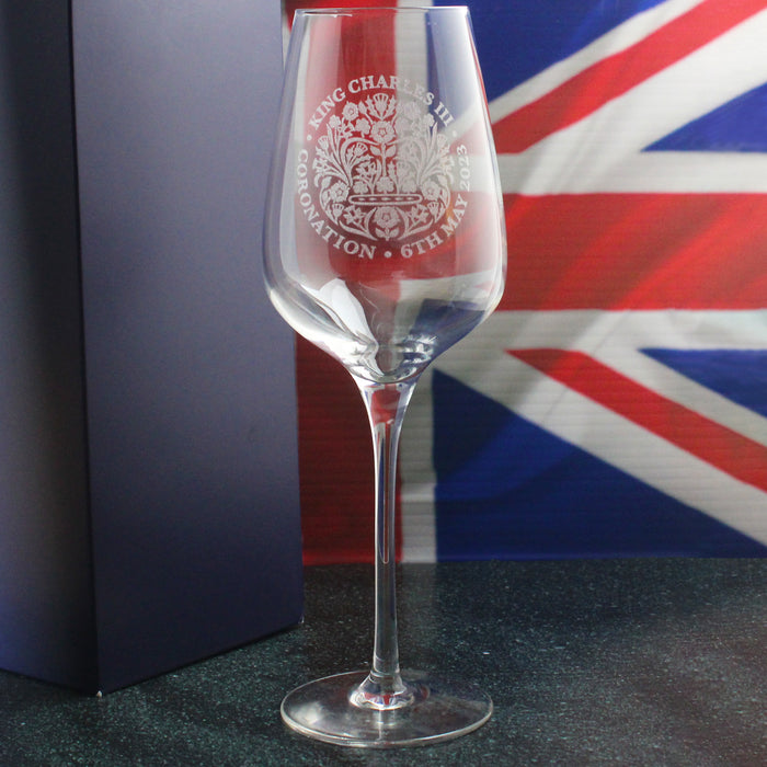 Engraved Commemorative Coronation of the King Red Wine Glass - The Gift Cabin UK