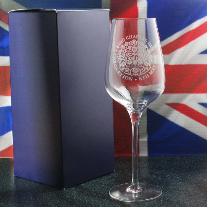 Engraved Commemorative Coronation of the King Red Wine Glass - The Gift Cabin UK