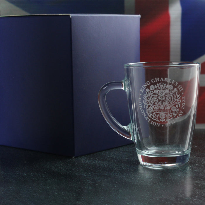 Engraved Commemorative Coronation of the King  Glass Mug - The Gift Cabin UK