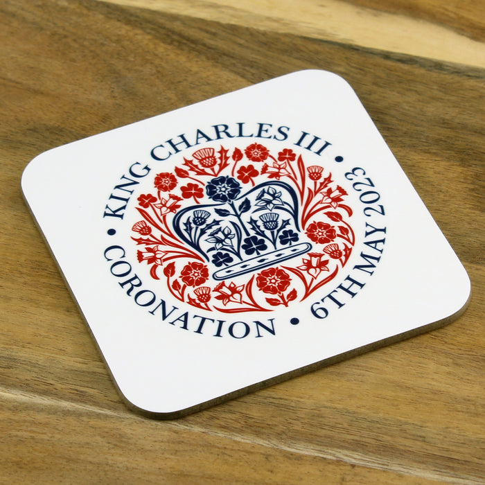 Printed Commemorative Coronation of the King Set of 4 Drinks Coasters - The Gift Cabin UK