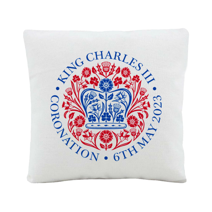 Printed Commemorative Coronation of the King Cushion and Cover - The Gift Cabin UK