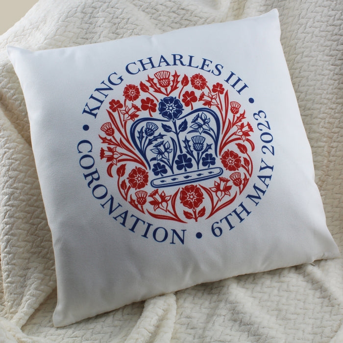 Printed Commemorative Coronation of the King Cushion and Cover - The Gift Cabin UK