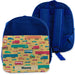 Printed Kids Blue Backpack with Vehicle Design, Customise with Any Name - The Gift Cabin UK