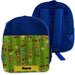 Printed Kids Blue Backpack with Football Pitch Design, Customise with Any Name - The Gift Cabin UK