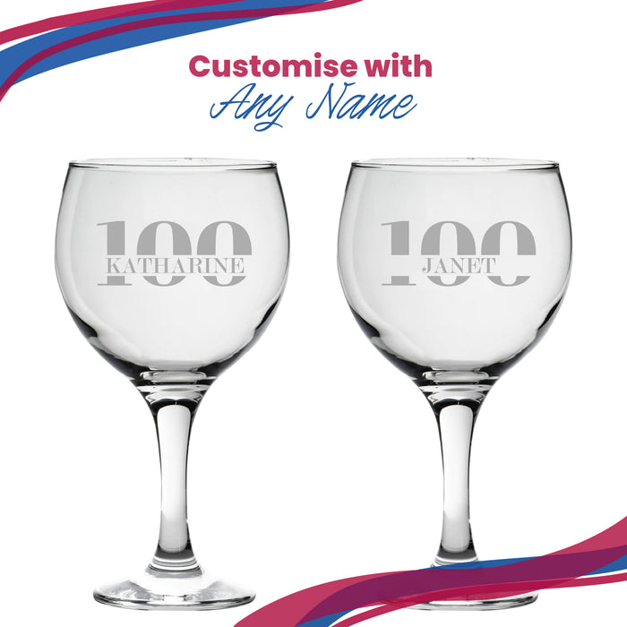 Engraved Gin Balloon Cocktail Glass with Name in 100 Design - The Gift Cabin UK