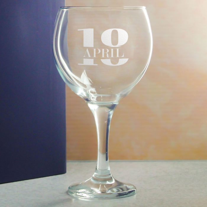 Engraved Gin Balloon Cocktail Glass with Name in 18 Design - The Gift Cabin UK