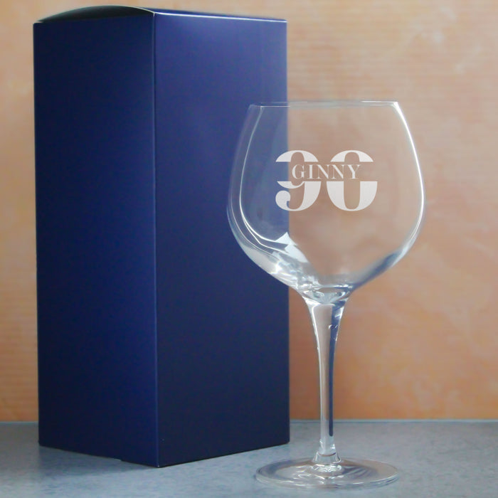 Engraved Primeur Gin Balloon Cocktail Glass with Name in 90 Design - The Gift Cabin UK