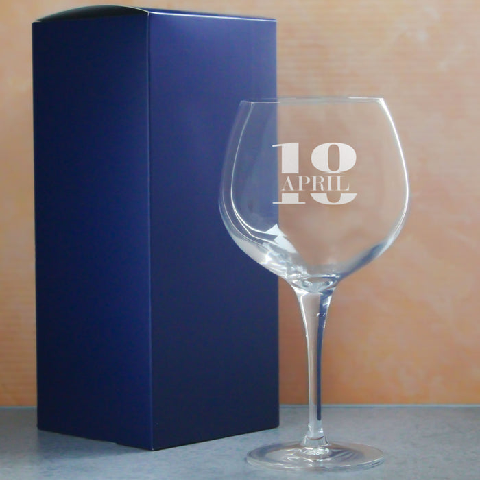 Engraved Primeur Gin Balloon Cocktail Glass with Name in 18 Design - The Gift Cabin UK