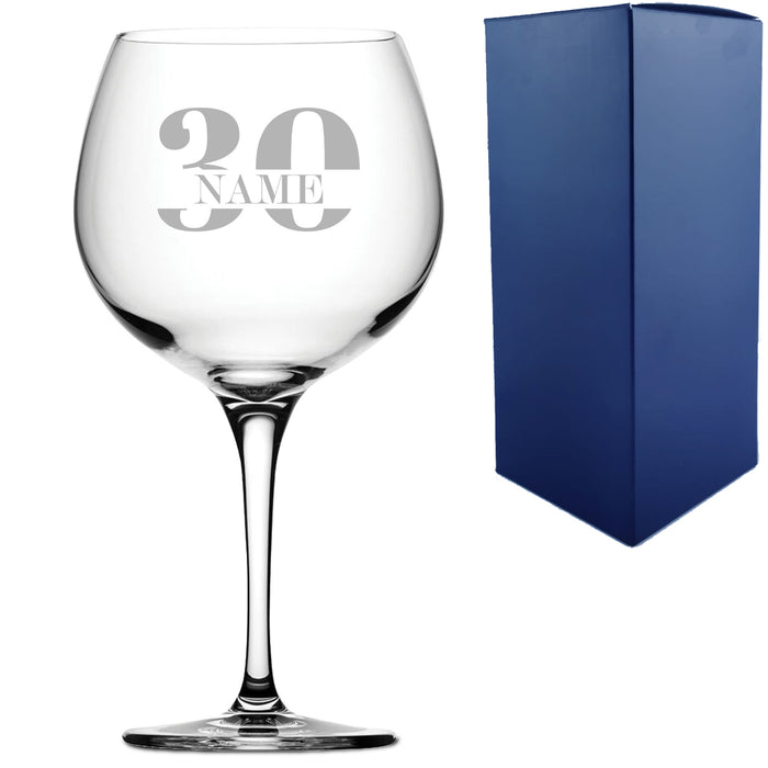 Engraved Primeur Gin Balloon Cocktail Glass with Name in 30 Design - The Gift Cabin UK