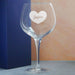 Engraved Primeur Gin Balloon Cocktail Glass with Name in Heart Design, Personalise with Any Name - The Gift Cabin UK