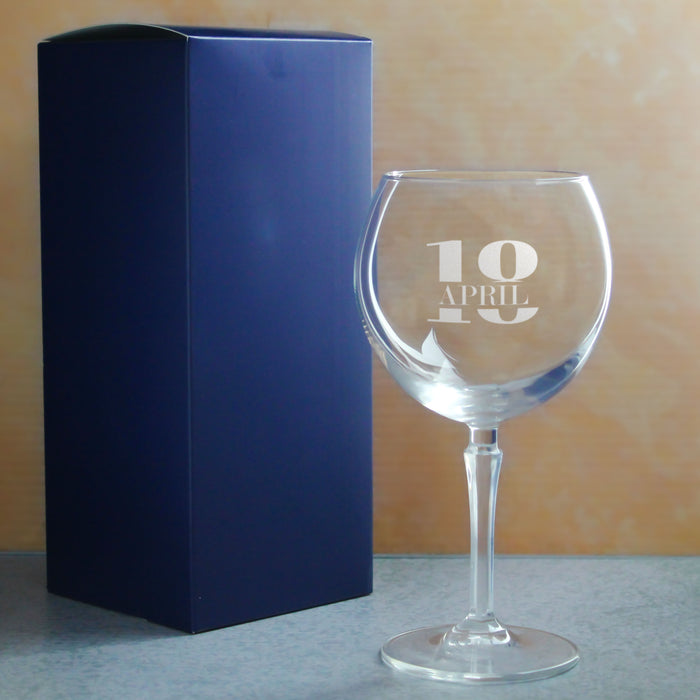 Engraved Hudson Gin Balloon Cocktail Glass with Name in 18 Design - The Gift Cabin UK