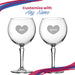 Engraved Hudson Gin Balloon Cocktail Glass with Name in Heart Design, Personalise with Any Name - The Gift Cabin UK