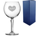 Engraved Hudson Gin Balloon Cocktail Glass with Name in Heart Design, Personalise with Any Name - The Gift Cabin UK